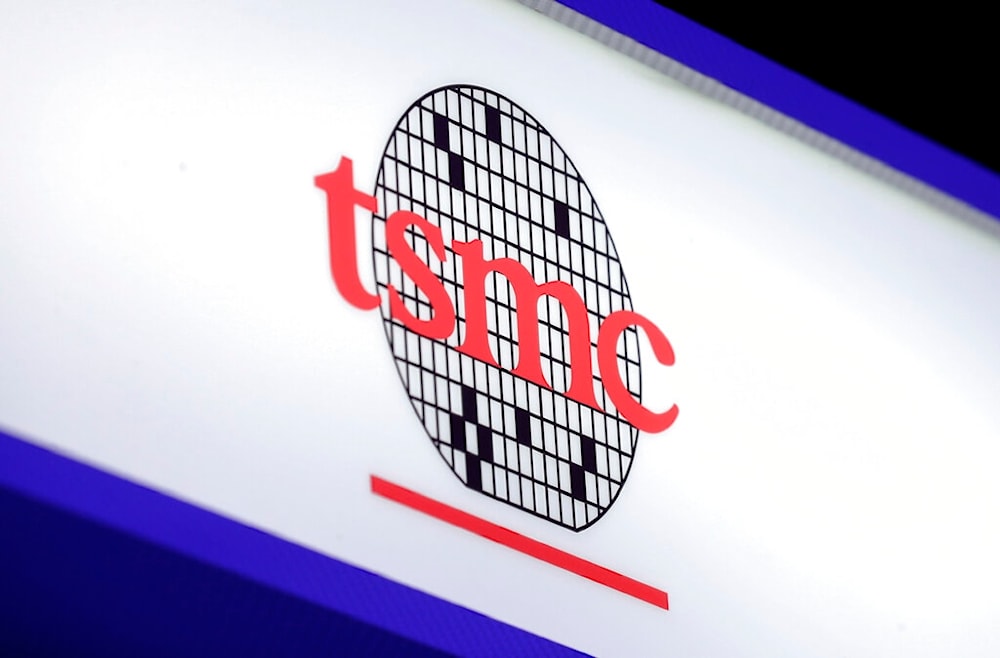 This photo shows the icon of TSMC (Taiwan Semiconductor Manufacturing Company) during the Taiwan Innotech Expo at the World Trade Center in Taipei, Taiwan, Friday, Oct. 14, 2022. (AP Photo)