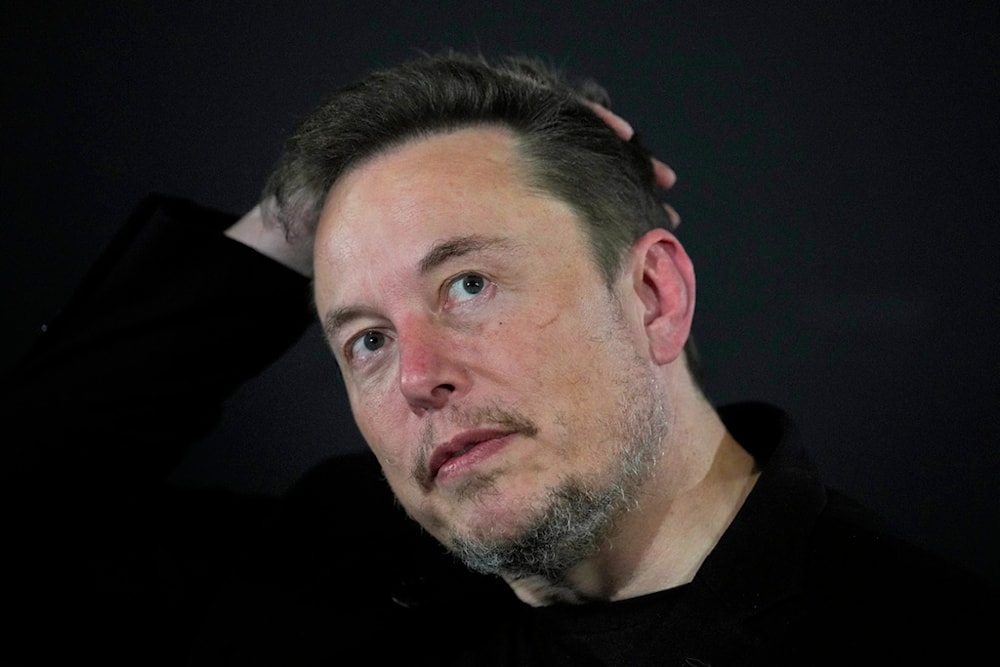 Elon Musk appears at an event in London, on Nov. 2, 2023 (AP)