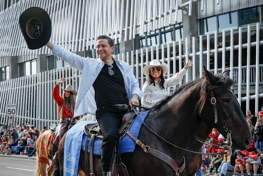 Conservative Party leader Pierre Poilievre appears to be building a winning coalition that bridges populists and social conservatives with center-right moderates. (AP)