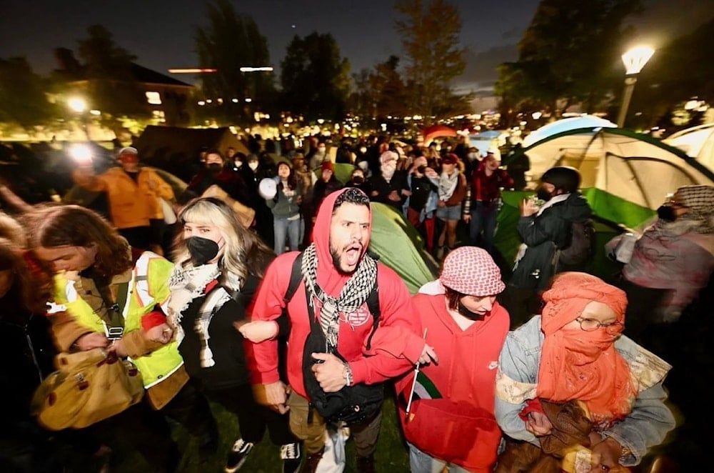 Students at the University of Utah encampment (MECHA University of Utah/Instagram)