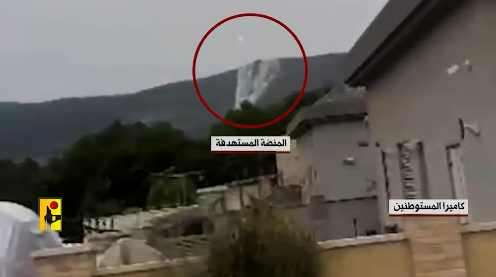 A screenshot from a video released by Hezbollah on May 12, 2024, pinpointing the positioning of the Iron Dome platforms using videos released by Israeli settlers footage. (Military media)