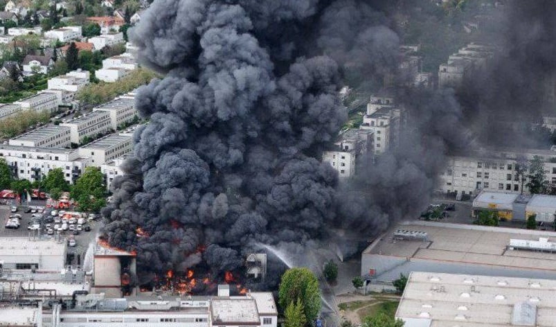 The Diehl defense company on fire, Berlin, Germany, May 3, 2024 (Social Media)