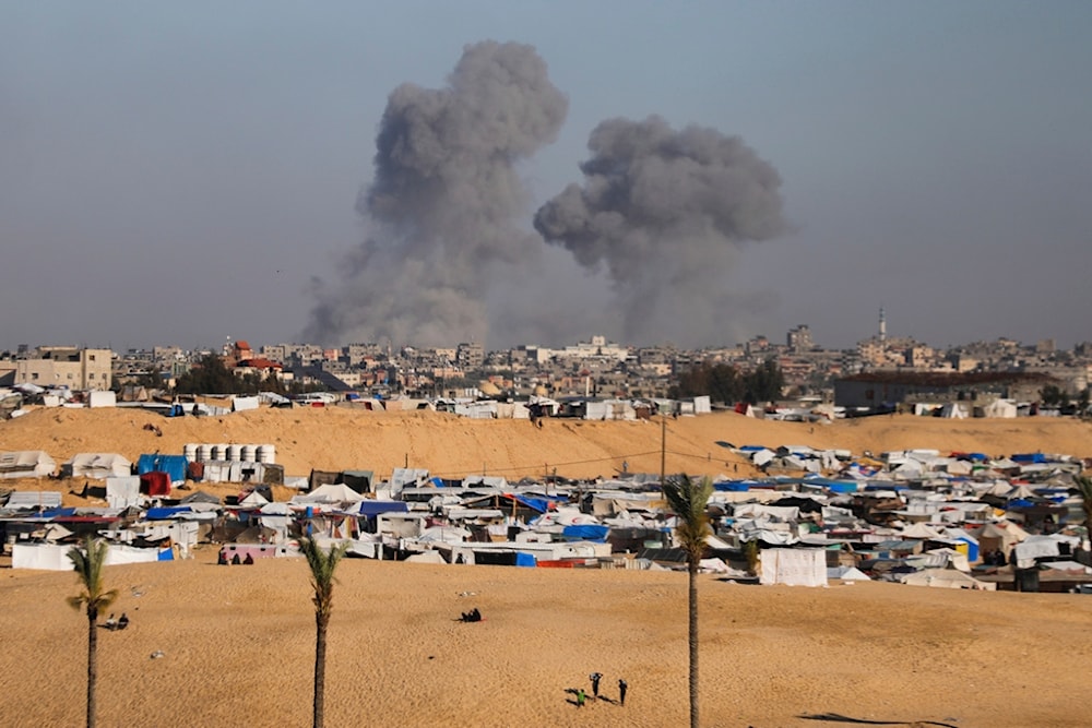Smoke rises following an Israeli airstrike east of Rafah, Gaza Strip, Monday, May 6, 2024. (AP Photo/Ismael Abu Dayyah)
