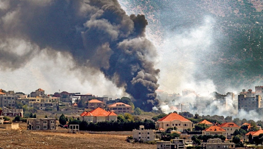 Israeli bombs strike al-Khiam on October 10, 2024. (Social media)