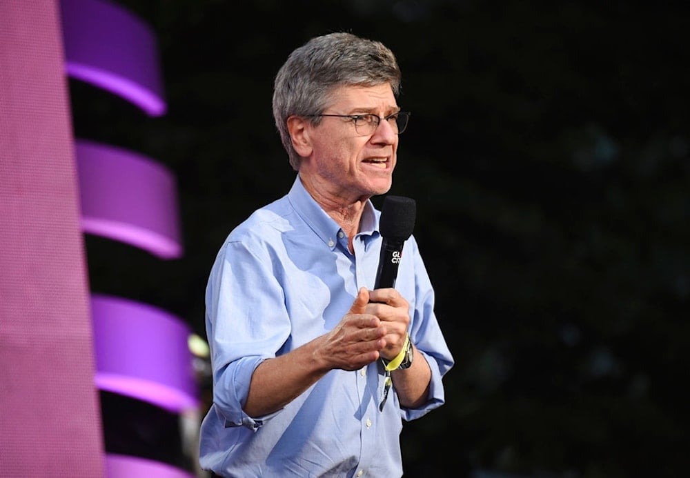 Economist Jeffrey Sachs speaks at the 2018 Global Citizen Festival in Central Park on Saturday, Sept. 29, 2018, in New York. (AP)