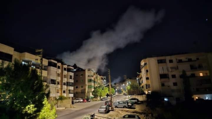 An image showing the smoke rising after an Israeli raid hit a residential building in Bqosta, Sidon, in Lebanon, on Sunday, October 12, 2024. (Social media)