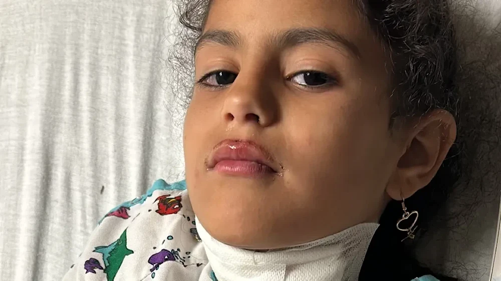  7-year-old Saida Mashrah, who was the victim of a hate crime, as she recovers from her injuries after a man slashed her throat with a knife at a Detroit park in broad daylight on October 8, 2024 (Social media)