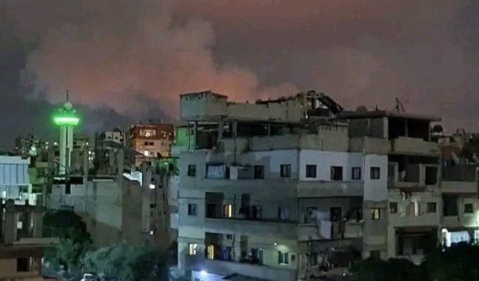 Smoke rises following an Israeli airstrike on Latakia, Syria, October 17, 2024 (Screengrab)