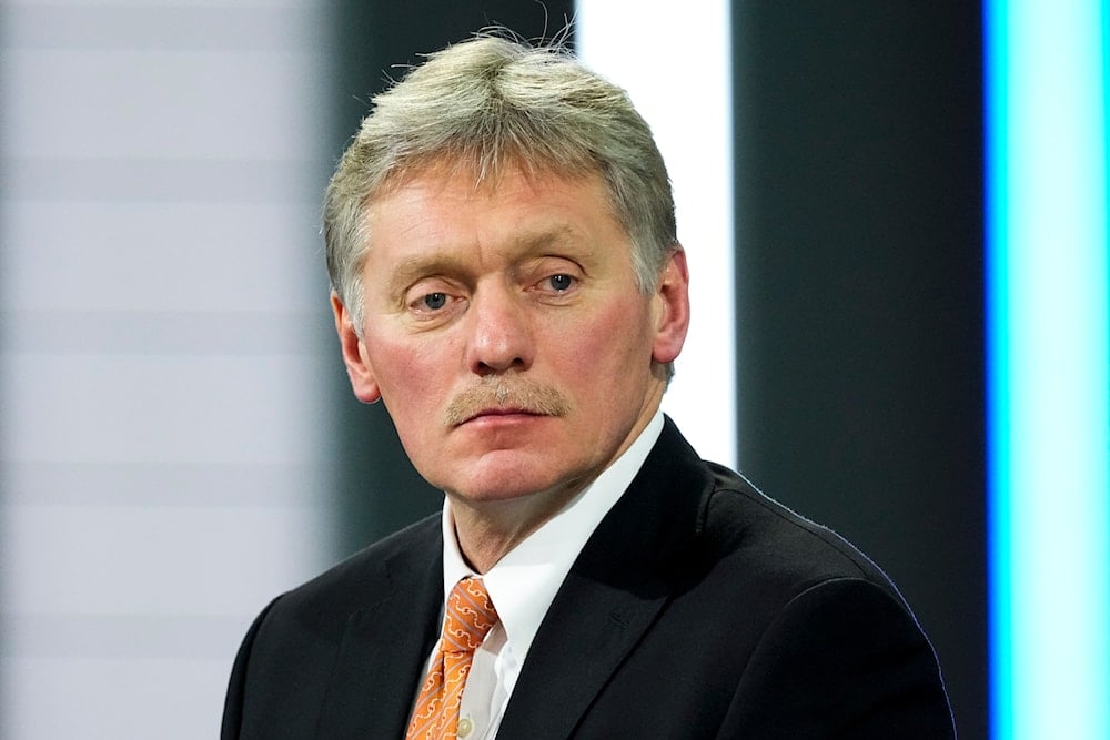 Kremlin spokesman Dmitry Peskov speaks to journalists prior to Russian President Vladimir Putin's annual news conference in Moscow, Russia, on December 23, 2021. (AP)