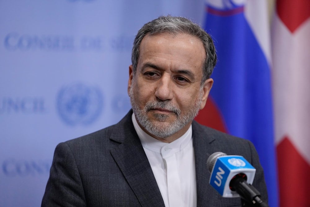 Iranian Foreign Minister Abbas Araghchi speaks during a news conference, on September 25, 2024, at UN headquarters. (AP)