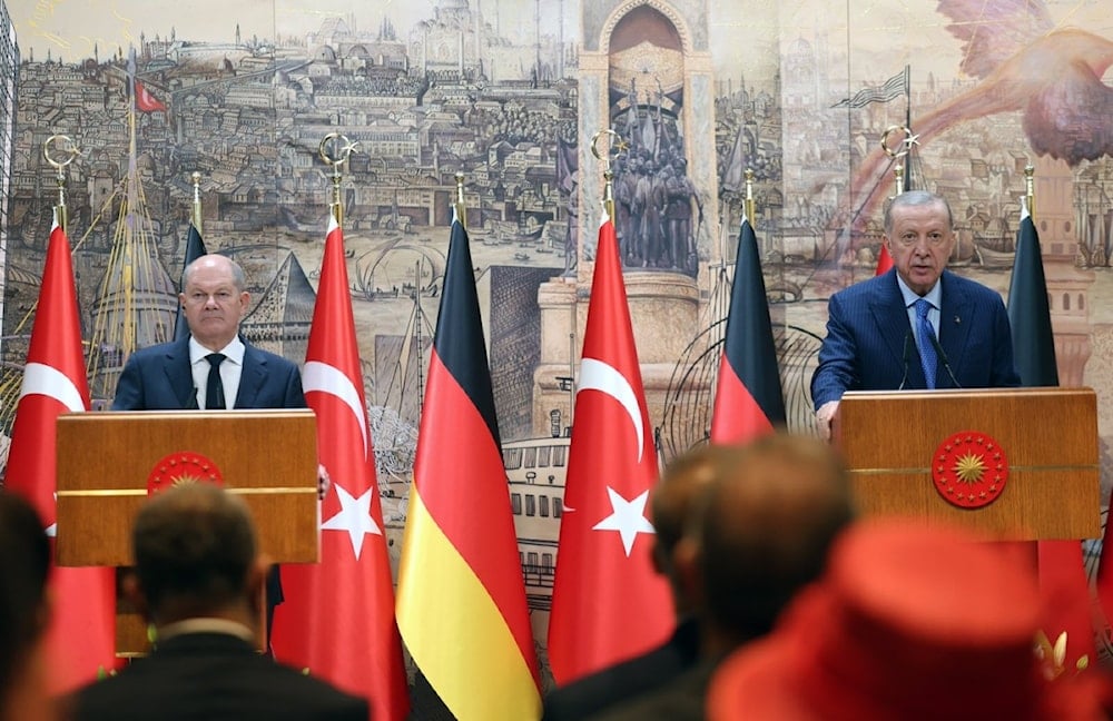 German Chancellor Olaf Scholz and his delegation were hosted by the Turkish Presidency on October 19, 2024, in Ankara, Turkey. (@RTErdogan)