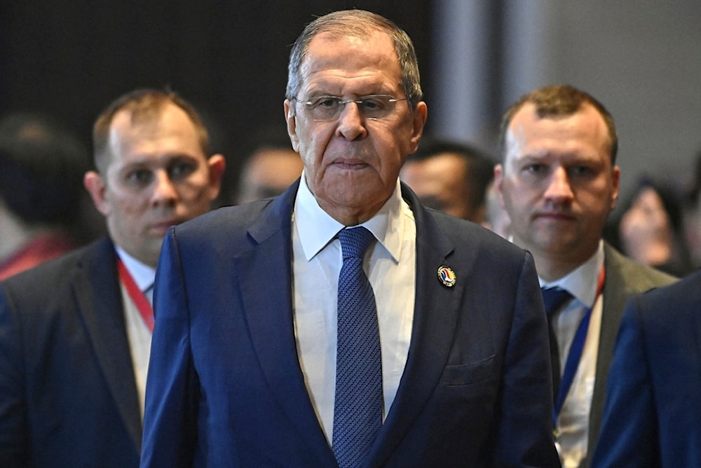 Russia's Foreign Minister Sergei Lavrov arrives to attend the gala dinner, during the Southeast Asian Nations (ASEAN) Summit in Vientiane, Palos, Thursday, October 10, 2024 (AP)