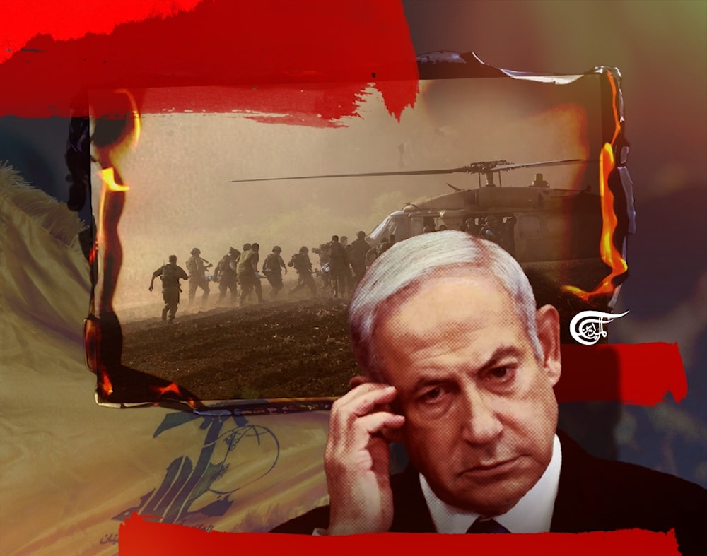 Netanyahu has already fallen into the trap of a huge cat and mouse, or a “whack-a-mole” game, which is hugely costly and simply unsustainable. (Al Mayadeen English; Illustrated by Ali Al-Hadi Shmeiss)