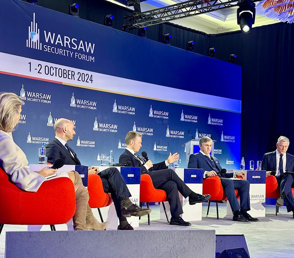 Participatants in a panel on Support to Ukraine’s Victory beyond Arms Deliveries with Oleksandr Balanutsa, Benjamin Haddad and Kajsa Ollongren. (social media)