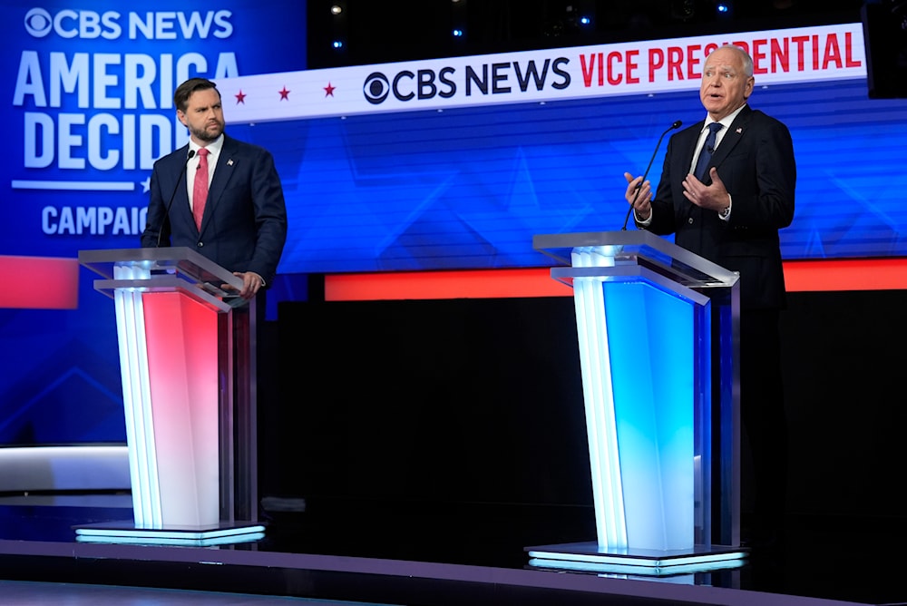 Republican vice presidential nominee Sen. JD Vance, R-Ohio, and Democratic vice presidential nominee Minnesota Gov. Tim Walz participate in vice presidential debate hosted by CBS News Tuesday, Oct. 1, 2024, in New York. (AP)