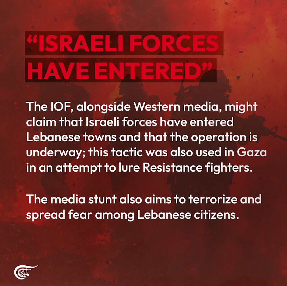 Lies you might hear during the Israeli “limited” operation in Lebanon