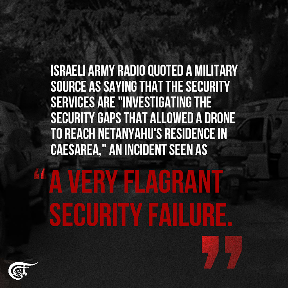 Drone attack on Netanyahu's residence in Caesarea exposes 'Israel's' defense system failure