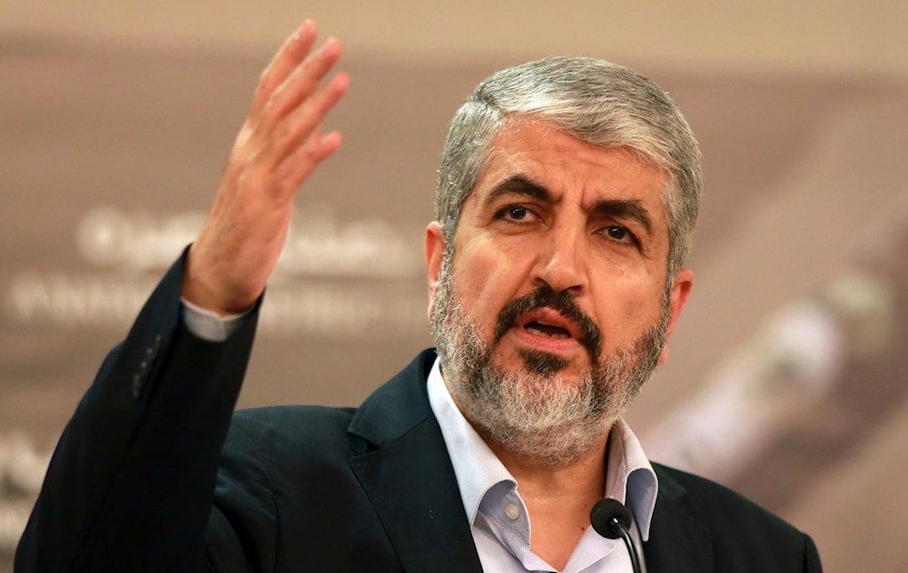 Khaled Mashaal, at the time, leader of the militant group Hamas, that has governed Gaza since a 2007 takeover, speaks during a speech held in Doha, Qatar, on August 28, 2014. 