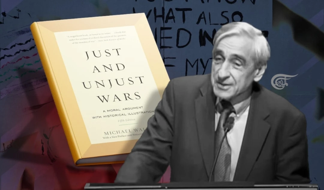 "However, unfortunately as many serious philosophers have noted, Walzer is also unwilling to fully apply his own analysis to Israeli behavior, especially towards the Palestinians." (Al Mayadeen English; Illustrated by Ali Al-Hadi Shmeiss) "However, unfortunately as many serious philosophers have noted, Walzer is also unwilling to fully apply his own analysis to Israeli behavior, especially towards the Palestinians." (Al Mayadeen English; Illustrated by Ali Al-Hadi Shmeiss)