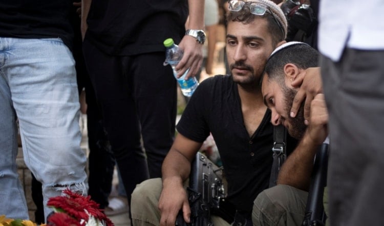 Soldiers during a funeral of a soldier killed in Lebanon, occupied Palestine, Friday, Oct. 18, 2024. (AP)