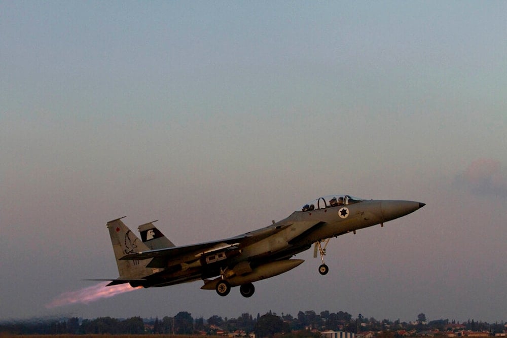 An Israeli air force jet fighter plane takes off from Tel Nof air force base for a mission over Gaza Strip in central occupied Palestine, Monday, Nov. 19, 2012. (AP)