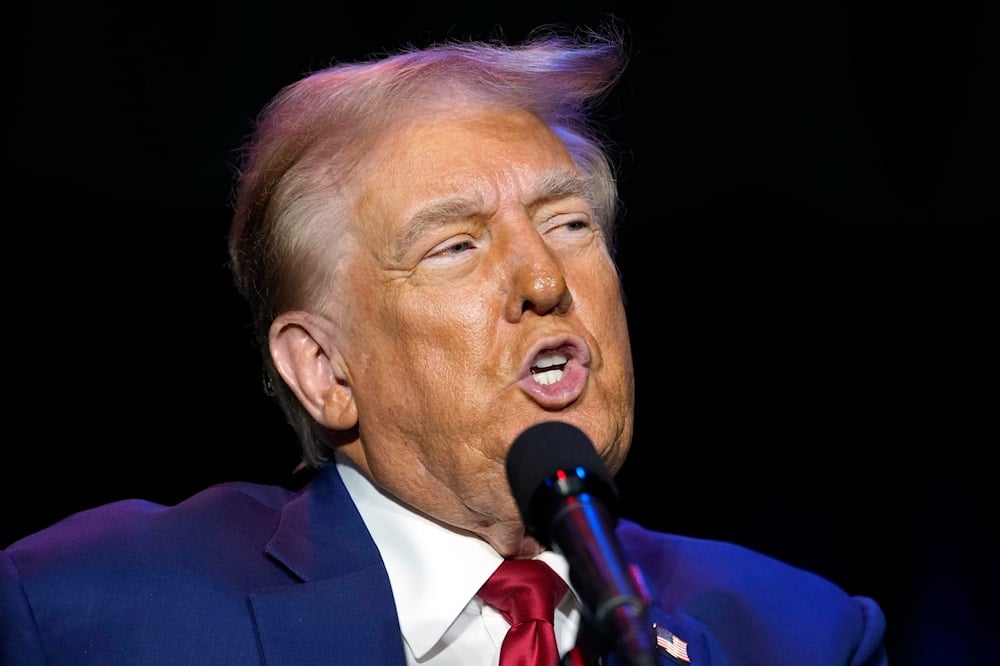 Republican presidential nominee former President Donald Trump speaks at a campaign event on September 28, 2024, in Prairie du Chien, Wis. (AP)