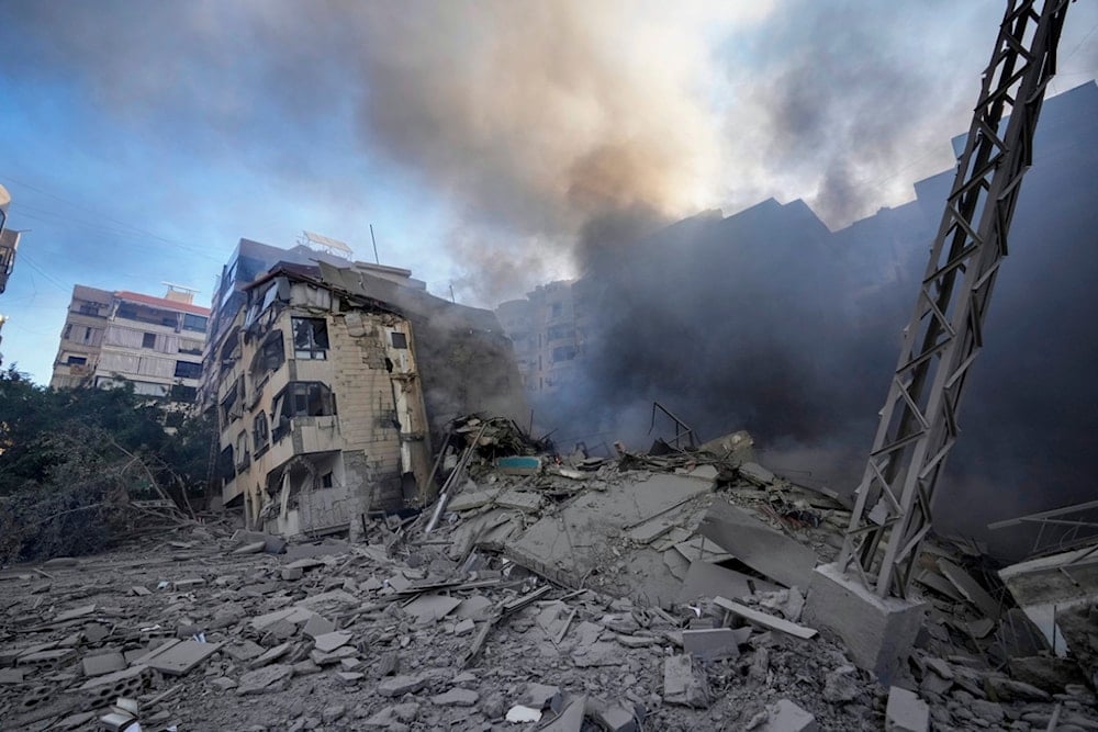 Smoke rises from the site of an Israeli occupation airstrike in Dahiyeh, Beirut, Lebanon, Thursday, Oct. 3, 2024. (AP)