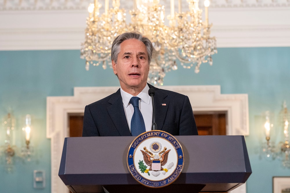 Secretary of State Antony Blinken speak during an event with Secretary of Commerce Gina Raimondo on the Economic Benefits of U.S. Travel and Tourism on October 29, 2024. (AP)