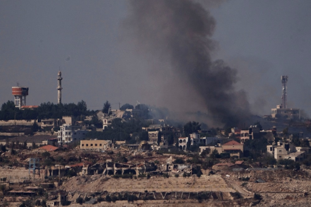 Smoke rises from a fire in southern Lebanon as seen from northern occupied Palestine, Saturday, Oct. 5, 2024. (AP)