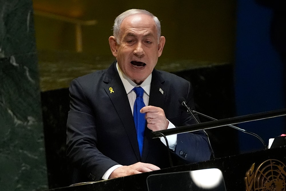 Prime Minister of Israel Benjamin Netanyahu addresses the 79th session of the United Nations General Assembly, on September 27, 2024. (AP)