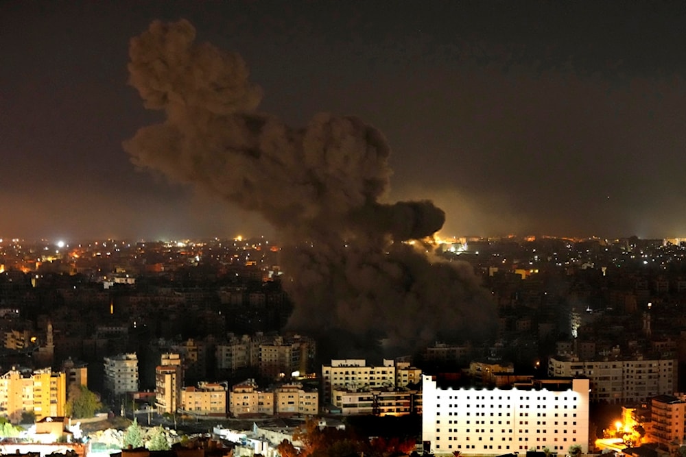 Smoke rises from an Israeli airstrike in Dahyeh, Beirut, Lebanon, Tuesday, Oct. 8, 2024. (AP)