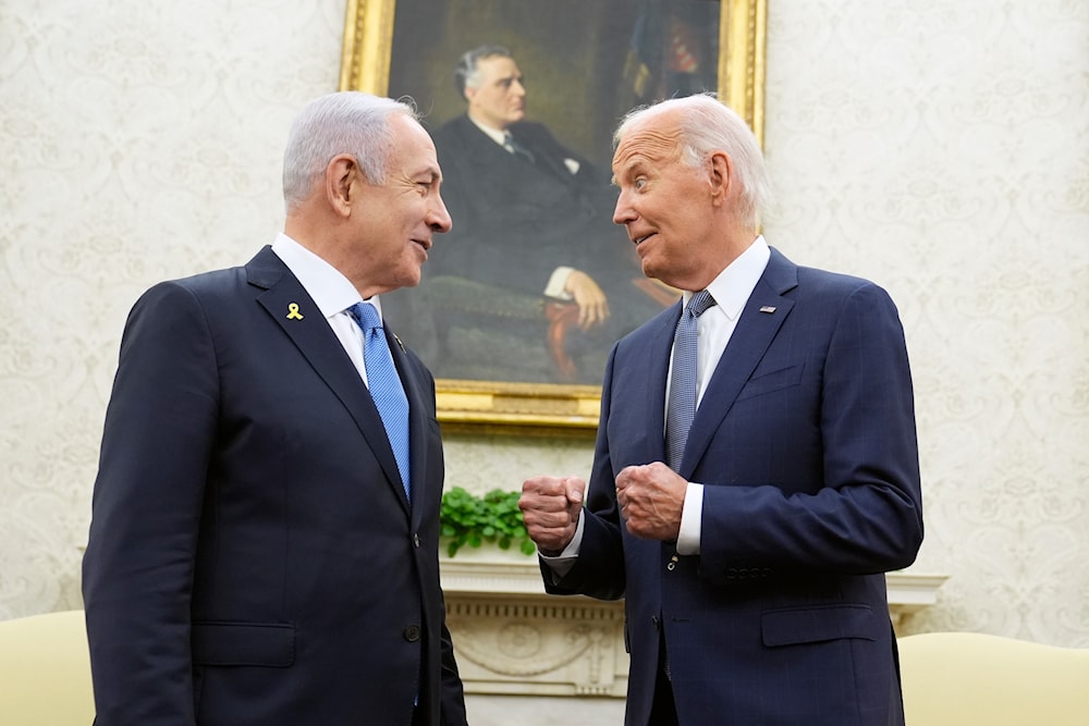 President Joe Biden meets with Israeli Prime Minister Benjamin Netanyahu in the Oval Office of the White House in Washington, Thursday, July 25, 2024. (AP)