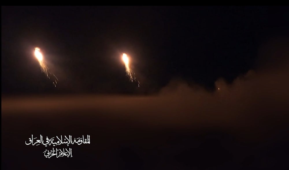 Islamic Resistance in Iraq conducts an operation against an Israeli target in occupied Palestine on November 11, 2024. (Military media)