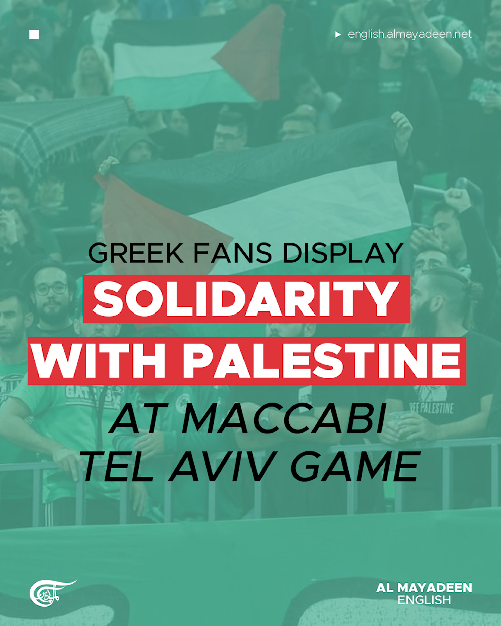 Greek fans display solidarity with Palestine at Maccabi Tel Aviv game