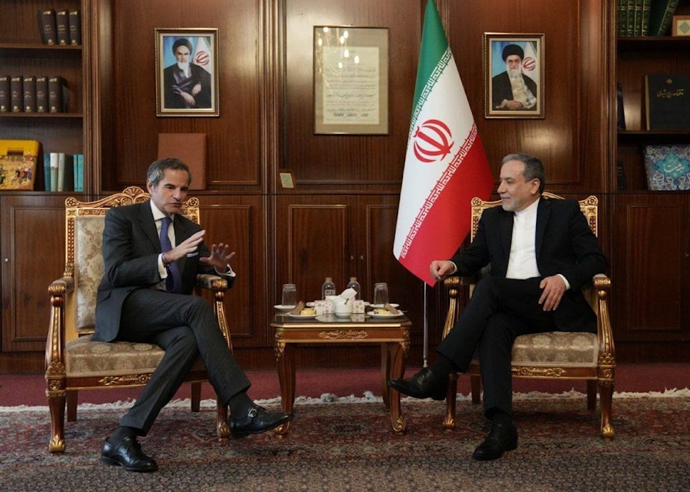 Iran's Foreign Minister, Abbas Araghchi, during meeting with International Atomic Energy Agency (IAEA) Director General Rafael Grossi (@araghchi. X)