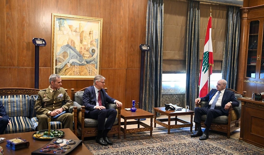 UN Secretary-General of Peace Operations Jean-Pierre Lacroix meets with Lebanese Sepeaker of Parliament Nabih Berri during three-day visit to Lebanon on November 14, 2024. (UNIFIL)