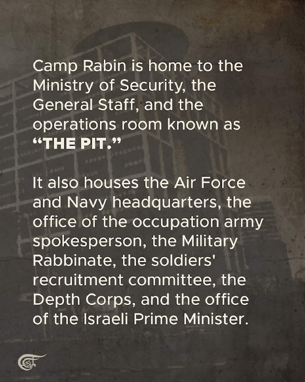 Inside 'Israel's' Kirya base