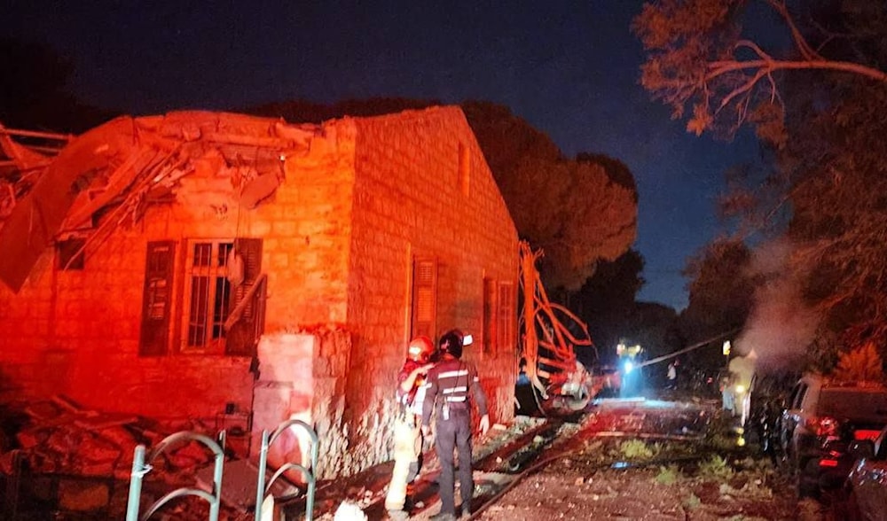 A building destroyed by a rocket launched from Lebanon toward occupied Haifa, November 16, 2024 (Social Media)