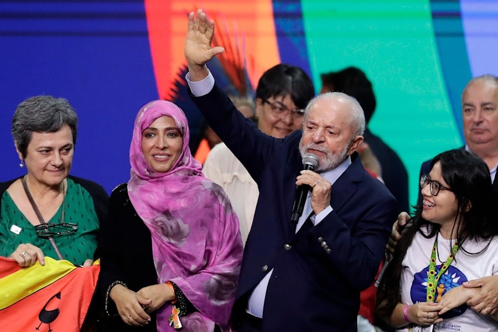 Brazil's President Luiz Inacio Lula da Silva speaks during the closing ceremony of the first G20 Social Summit, in Rio de Janeiro, Saturday, Nov. 16, 2024. (AP)