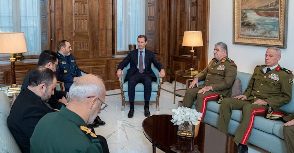 Syrian President Bashar al-Assad meets with Iranian Defense Minister Brigadier General Azizi Nasirzadeh and a senior Iranian delegation in Damascus, Syria, on Sunday, November 17, 2024 (SANA)