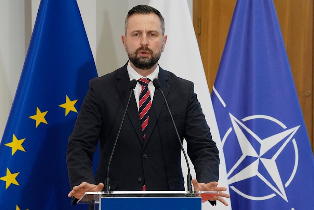 Poland's Defense Minister Wladyslaw Kosiniak-Kamysz speaks about a program of strengthening the defense of NATO'S eastern flank in Warsaw, Poland, Monday, May, 27, 2024. (AP)