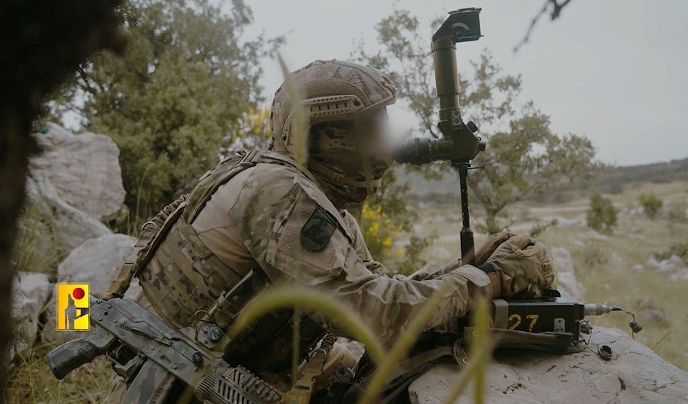 A fighter of the Islamic Resistance in Lebanon leads an operation against 'Israel'. (Military media of Hezbollah)