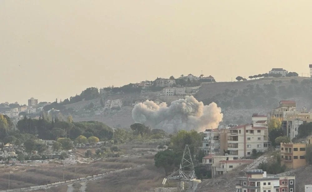 Smoke rises after an Israeli airstrike against Nabatiyeh in southern Lebanon on November 2, 3034. (Social media)