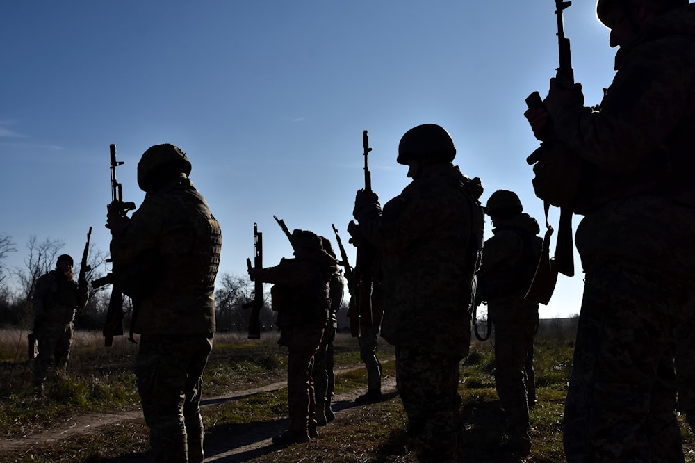 In this photo provided by the Ukraine's 65th Mechanised Brigade press service on Nov. 19, 2024, Ukrainian soldiers attend a training in Zaporizhzhia region, Ukraine. (AP)