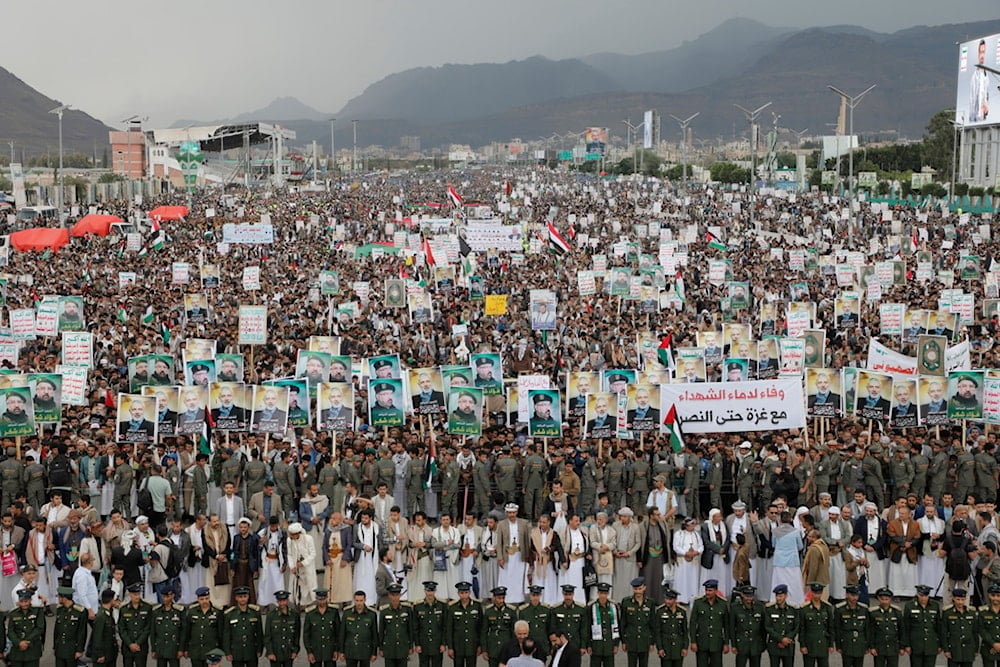 Thousands of Yemenis protest to condemn the assassination of Hamas leader Ismail Haniyeh, in Sanaa, Yemen, Friday, August 2, 2024 (AP)