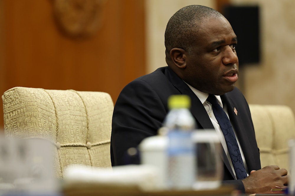 Britain's Foreign Secretary David Lammy attends a meeting with Chinese Foreign Minister Wang Yi at the Diaoyutai State Guesthouse in Beijing, China, on October 18, 2024. (AP)