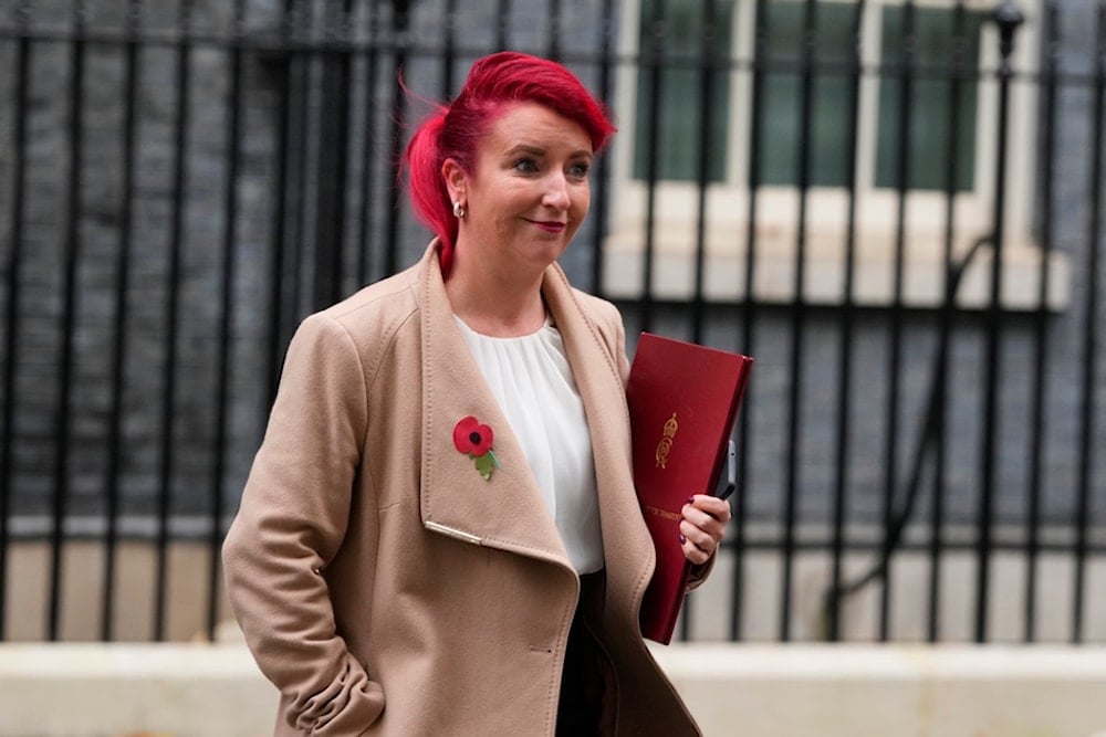 FILE -Louise Haigh, Britain's Secretary of State for Transport leaves following a pre-Budget cabinet meeting in 10 Downing Street, London, Oct. 30, 2024. (AP)