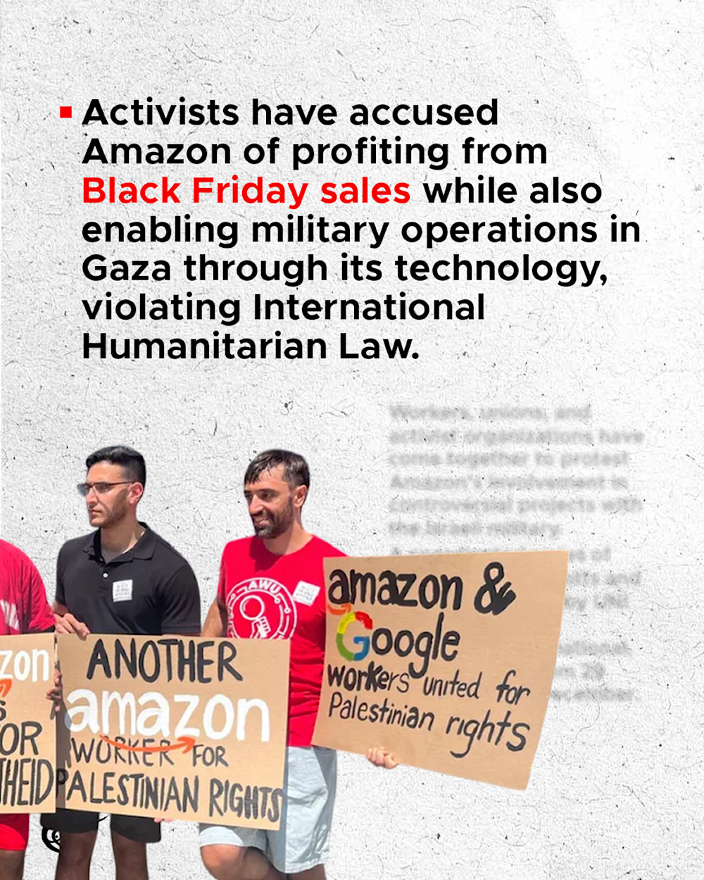 Amazon faces a Black Friday boycott due to its connections with 'Israel'