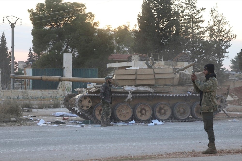 Terrorist opposition forces outside Aleppo, Syria, Friday, Nov. 29, 2024. (AP)