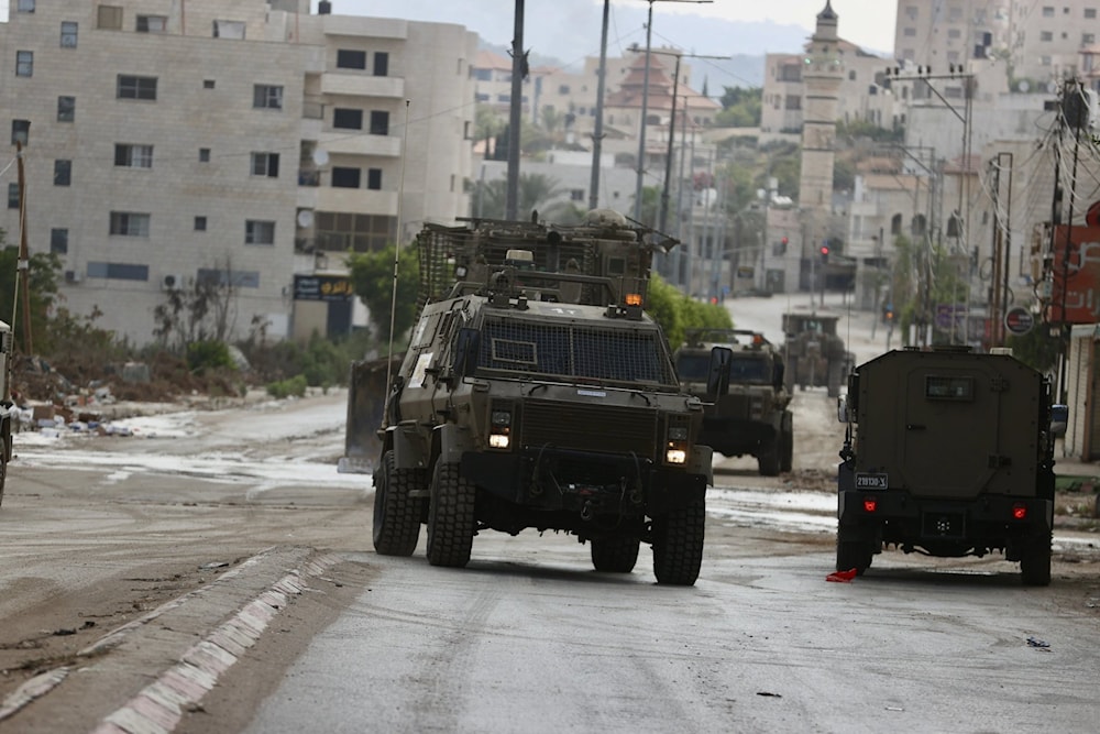 Israeli military vehicles raid a town in the West Bank (Social Media)